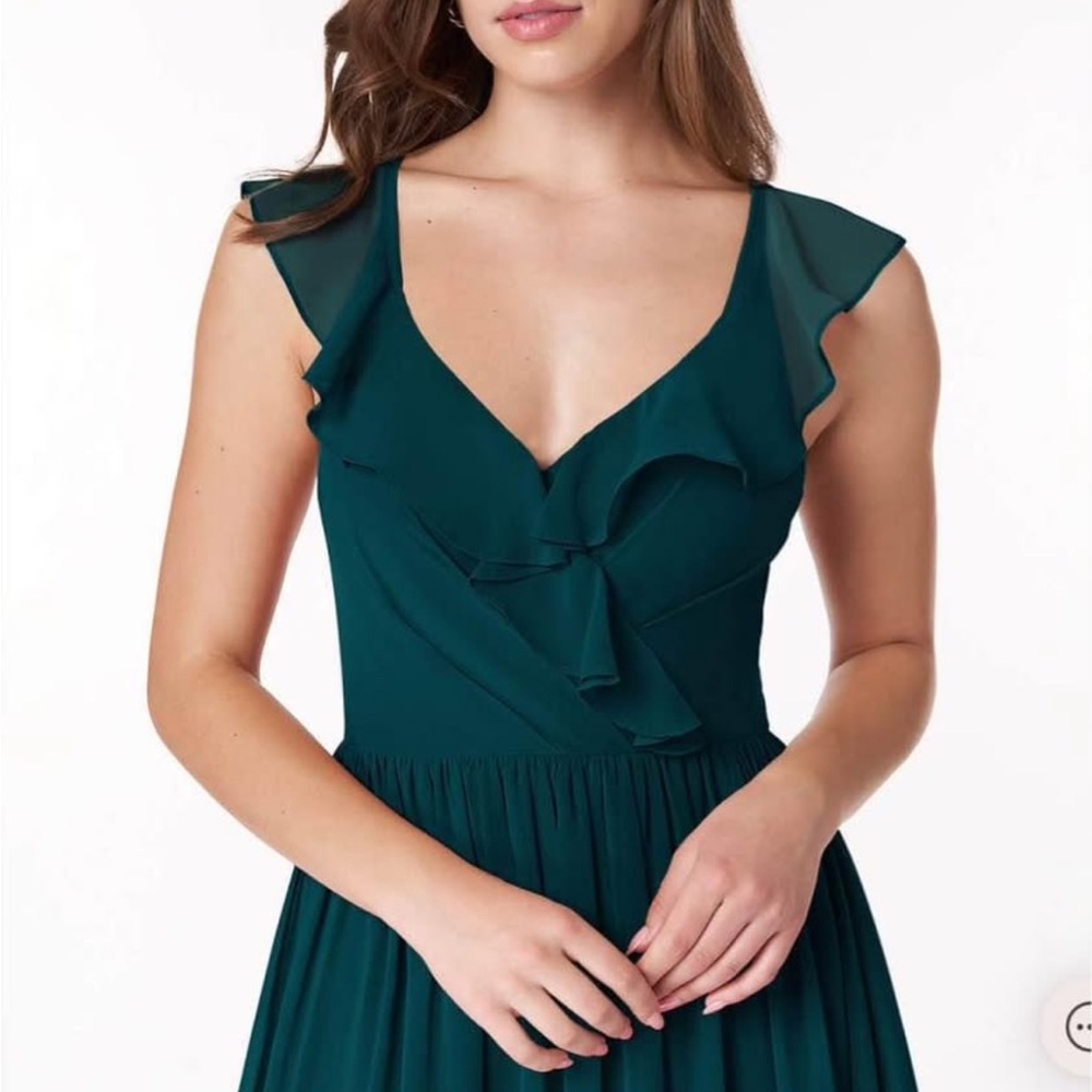 Azazie Teal Maxi Dress